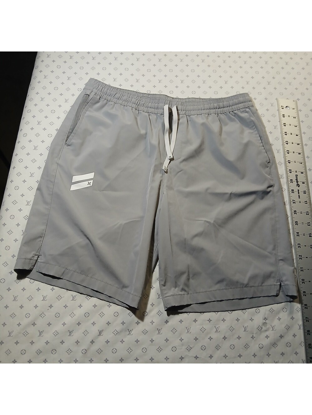 Hurley Athletic Shorts Gray Drawstring Performance Mens Size L G/L